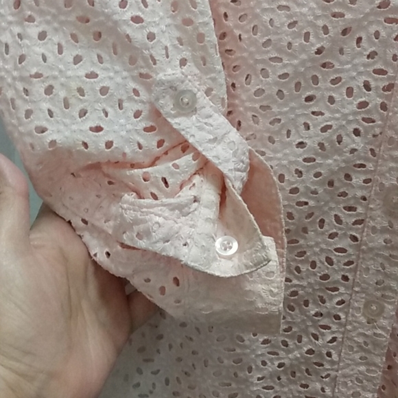 Susan Bristol eyelet button down shirt medium - Picture 5 of 8